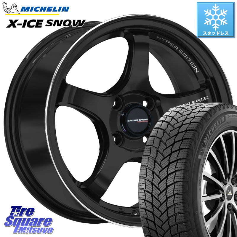 ミシュラン X-ICE SNOW エックスアイススノー XICE SNOW スタッドレス ミツヤ 正規品 155/65R14 HotStuff クロススピード CR5 CR-5 軽量 BK ホイール 14インチ 14 X 4.5J +45 4穴 100 N-BOX デリカミニ2WD タント スペーシア サクラ ハイゼット アゲトラCustom車用※軽