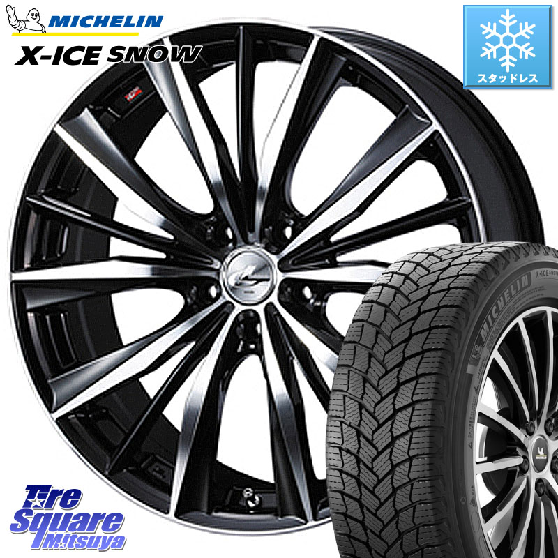 ミシュラン X-ICE SNOW エックスアイススノー XICE SNOW スタッドレス ミツヤ 正規品 235/45R19 WEDS 33289 レオニス VX 特価● ウェッズ Leonis BKMC ホイール 19インチ 19 X 8.0J +48 5穴 114.3