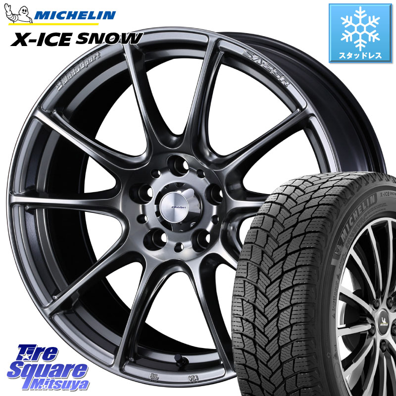 ミシュラン X-ICE SNOW エックスアイススノー XICE SNOW スタッドレス ミツヤ 正規品 235/45R18 WEDS SA-25R PSB ウェッズ スポーツ ホイール 18インチ 18 X 7.5J +45 5穴 114.3 CY2アコード 70系カムリ