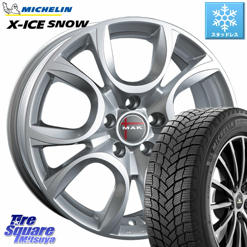 ミシュラン X-ICE SNOW エックスアイススノー XICE SNOW スタッドレス ミツヤ 正規品 225/50R17 阿部商会 MAK TORINO(トリノ) ホイール 17インチ 17 X 7.5J(ALFAROMEO JULIA 952) +41 5穴 110 アルファロメオ ジュリア