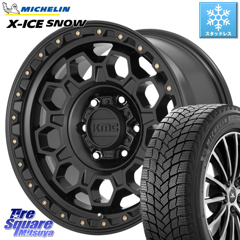 ミシュラン X-ICE SNOW エックスアイススノー XICE SNOW スタッドレス ミツヤ 正規品 225/60R17 KMC KM545 Trek Black ホイール 17インチ 17 X 8.0J +35 5穴 114.3 30系アルファード 30系ヴェルファイア
