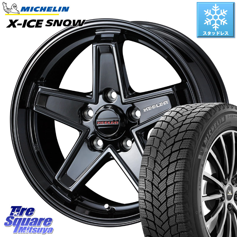 ミシュラン X-ICE SNOW エックスアイススノー XICE SNOW スタッドレス ミツヤ 正規品 215/50R17 WEDS KEELER TACTICS ブラック ホイール 4本 17インチ キーラー タクティクス 17 X 7.0J +38 5穴 114.3 プリウスアルファ リーフ