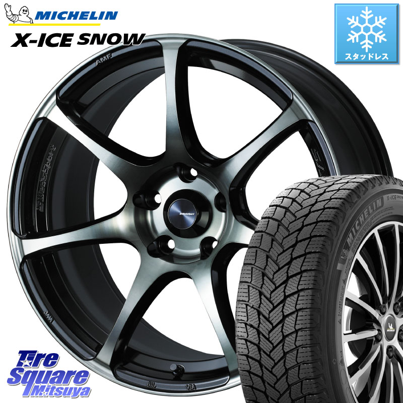 ミシュラン X-ICE SNOW エックスアイススノー XICE SNOW スタッドレス ミツヤ 正規品 225/55R18 WEDS 73986 ウェッズ スポーツ SA75R SA-75R 18インチ 18 X 7.5J +45 5穴 114.3 レヴォーグレイバック SL系フォレスター SK系フォレスター