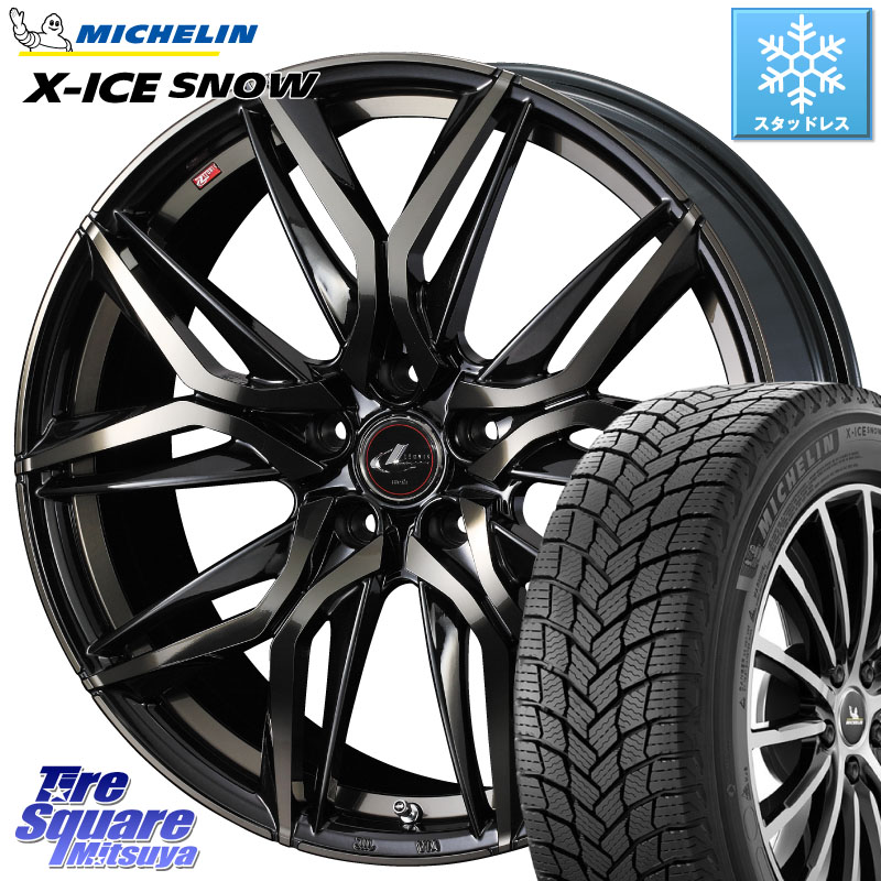 ミシュラン X-ICE SNOW エックスアイススノー XICE SNOW スタッドレス ミツヤ 正規品 225/60R17 WEDS 40805 レオニス LEONIS LM PBMCTI 17インチ 17 X 6.5J +52 5穴 114.3 E52エルグランド
