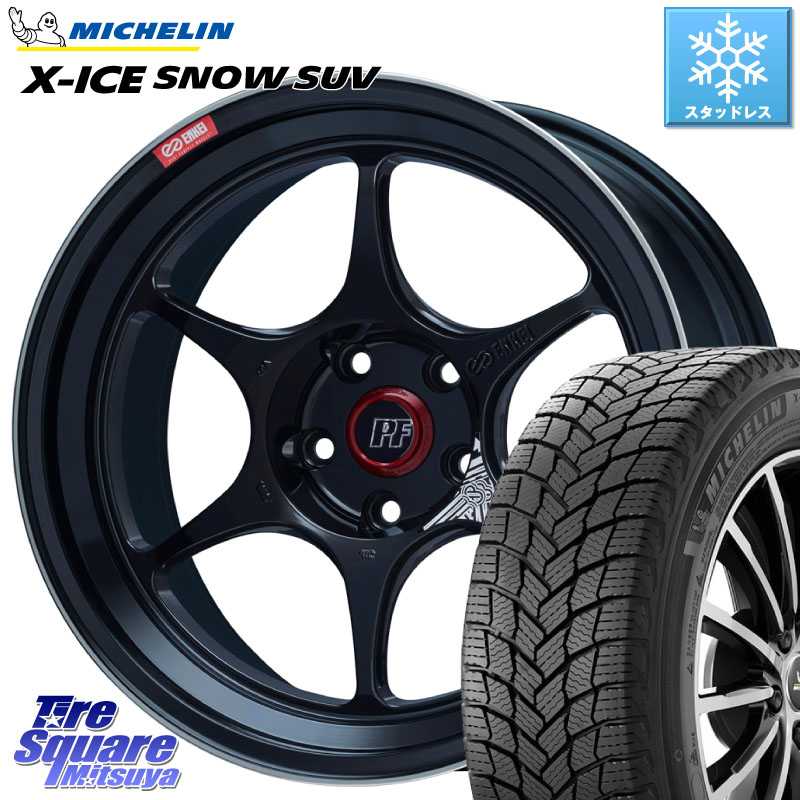 ミシュラン X-ICE SNOW エックスアイススノー SUV XICE SNOW SUV スタッドレス ミツヤ 正規品 235/60R18 ENKEI エンケイ PerformanceLine PF06 BK ホイール 18インチ 18 X 8.0J +45 5穴 114.3 50系RAV4 CX-60 CX-80