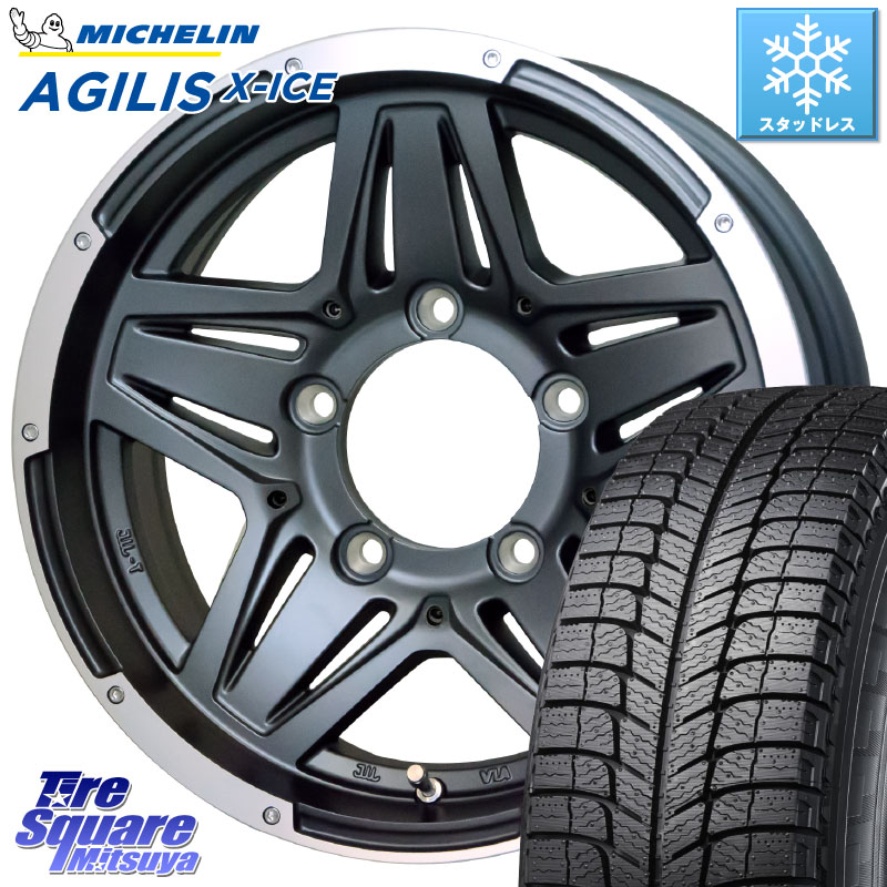 ミシュラン AGILIS X-ICE アジリスエックスアイス スタッドレス ミツヤ 正規品 195/80R15 107*105 HotStuff マッドクロス JB-01 JB01 ホイール 15インチ 15 X 6.0J(JB74) +0 5穴 139.7 ジムニ-シエラ・ノマド(カスタム)