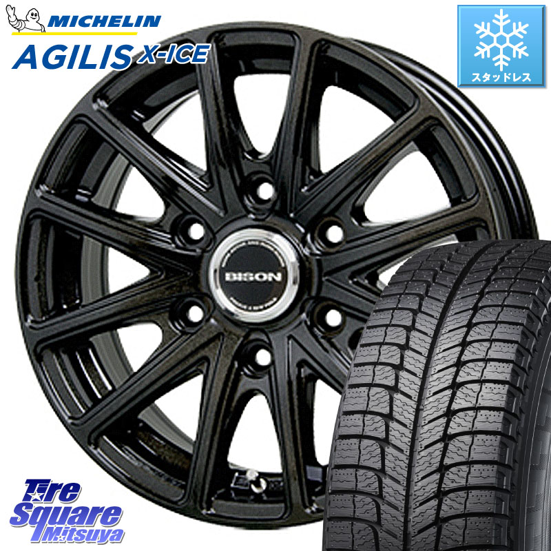 ミシュラン AGILIS X-ICE アジリスエックスアイス スタッドレス ミツヤ 正規品 195/80R15 107*105 HotStuff BISON バイソン BN-01 BN01 ホイール 15インチ 15 X 6.0J +44 6穴 139.7 NV350キャラバン