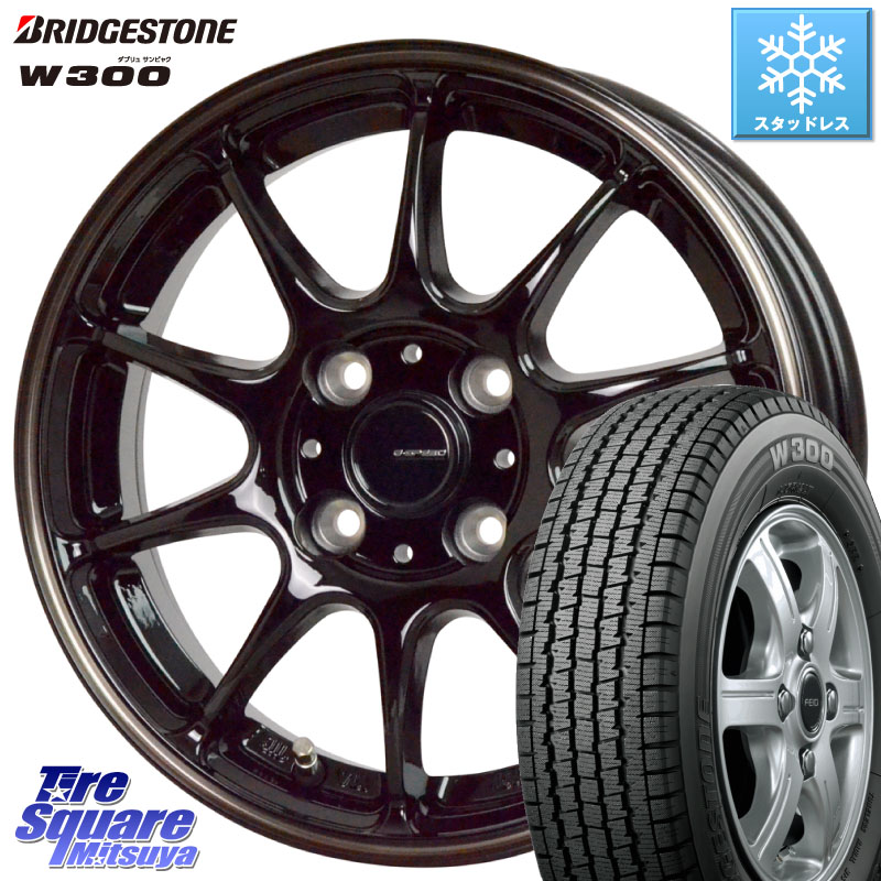 ブリヂストン W300 軽トラ ■ スタッドレス ミツヤ 145/80R12 80*78 HotStuff G・SPEED P-07 ジー・スピード ホイール 12インチ 12 X 4.0J +43 4穴 100 N-VAN(JJ1/2) アトレー・ハイゼット