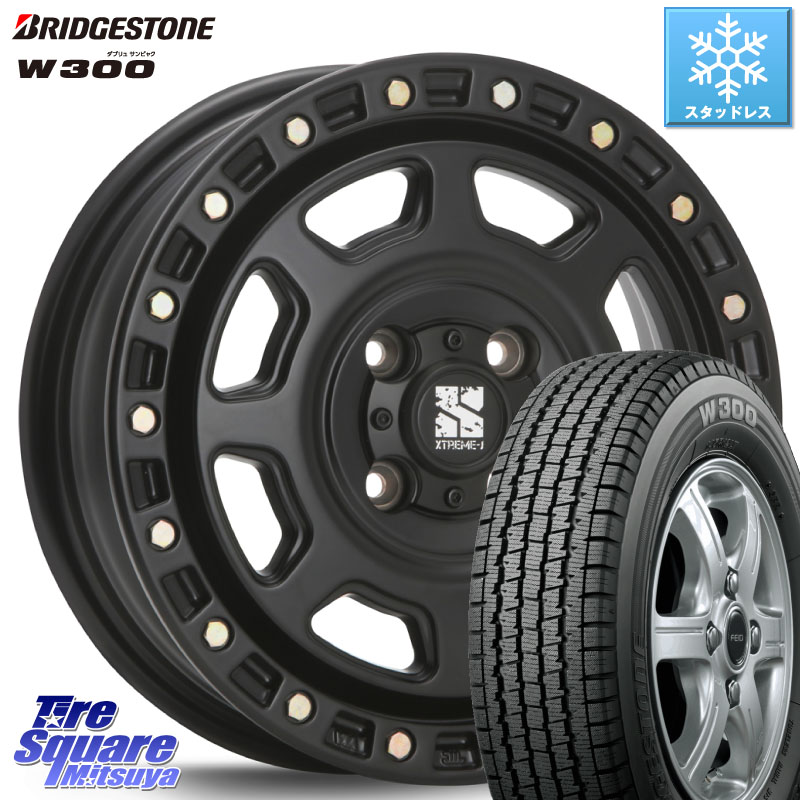 ブリヂストン W300 軽トラ ■ スタッドレス ミツヤ 145/80R12 80*78 MLJ XJ07 XTREME-J 4H BK エクストリームJ 12インチ 12 X 4.0J +42 4穴 100 N-VAN(JJ1/2) アトレー・ハイゼット