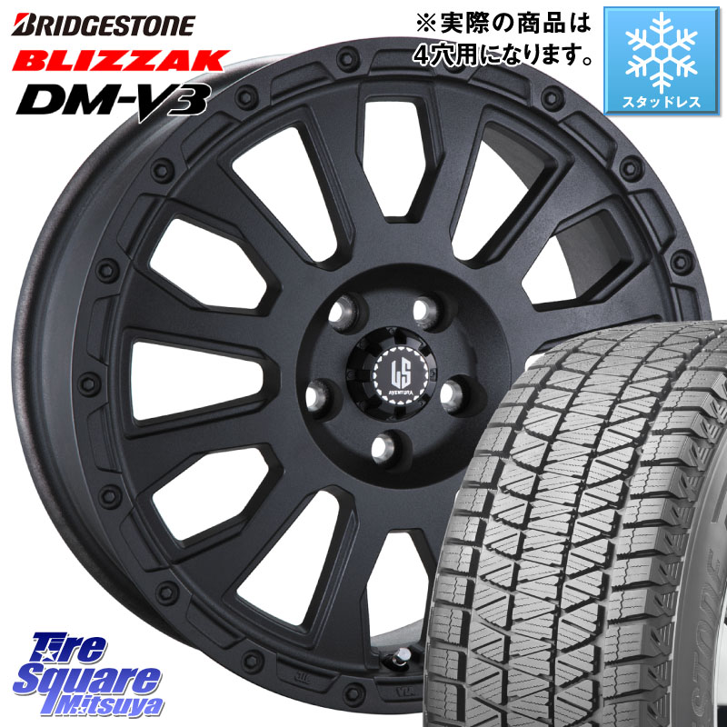 ブリヂストン ブリザック DM-V3 DMV3 ■ 国内正規 スタッドレス ミツヤ 215/70R16 阿部商会 LA STRADA AVENTURA アヴェンチュラ BK 16インチ 16 X 6.0J +40 4穴 100