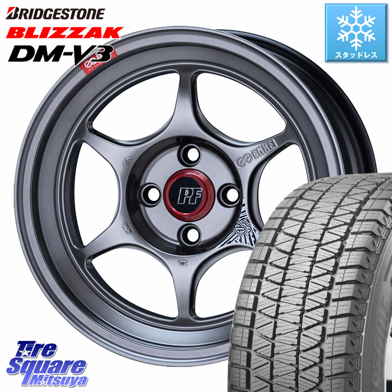 ブリヂストン ブリザック DM-V3 DMV3 ■ 国内正規 スタッドレス ミツヤ 215/70R16 ENKEI エンケイ PerformanceLine PF06 シルバー ホイール 16インチ 16 X 6.5J +38 4穴 100
