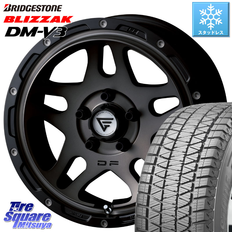 ブリヂストン ブリザック DM-V3 DMV3 ■ 国内正規 スタッドレス ミツヤ 225/65R17 DELTA FORCE OVERLANDER ホイール 17インチ 17 X 7.0J +32 5穴 114.3 80系ハリアー