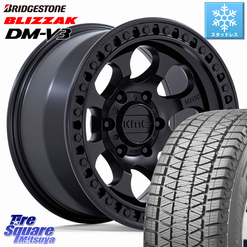 ブリヂストン ブリザック DM-V3 DMV3 国内正規 スタッドレス ミツヤ 265/65R18KMC KM550 RIOT SBL ホイール 18インチ 18X9.0J 18 6穴 139.7 ランドクルーザー プラド カスタムサイズ FJクルーザー|タイヤスクエアミツヤ