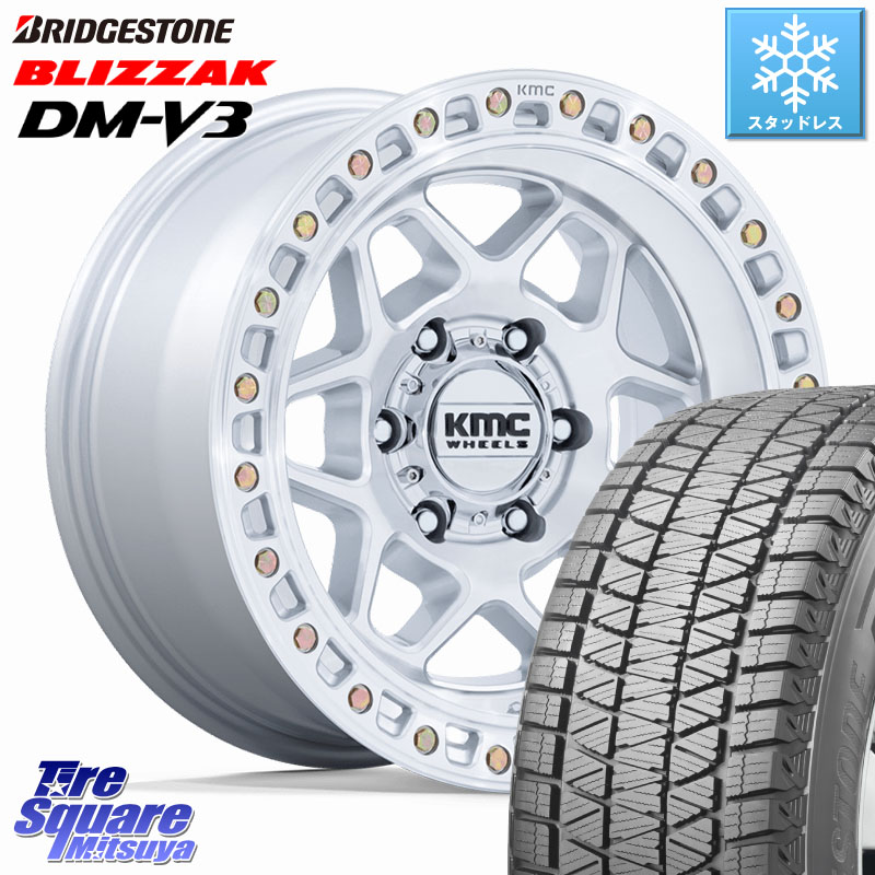ブリヂストン ブリザック DM-V3 DMV3 国内正規 スタッドレス ミツヤ 265/65R17 KMC KM553 TORX ホイール 17インチ 17 X 8.5J +25 6穴 139.7 150系ランドクルーザープラド トライトンGSR