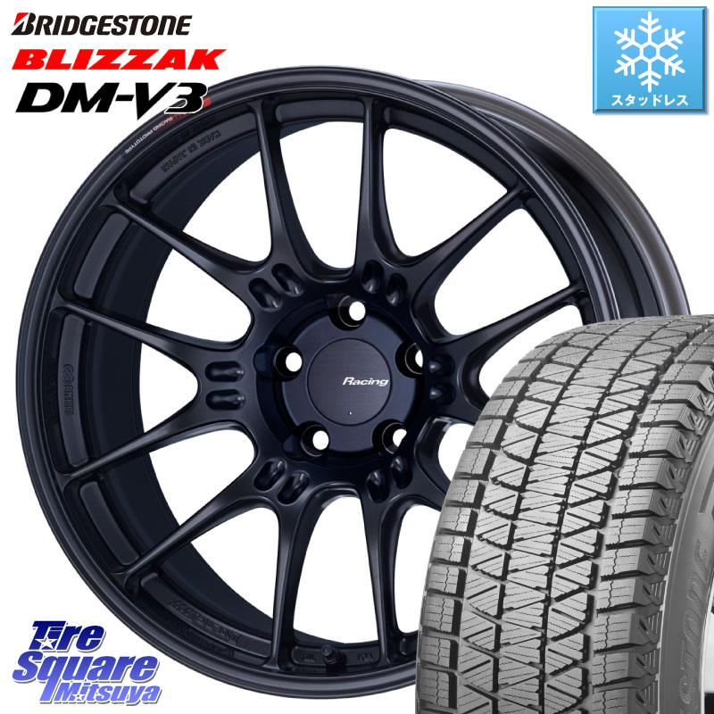 ブリヂストン ブリザック DM-V3 DMV3 ■ 国内正規 スタッドレス ミツヤ 225/60R17ENKEI エンケイ RACING GTC02 BK ホイール 17インチ 17X8.0J 40 5穴 114.3 エクリプスクロス アウトランダー｜タイヤスクエアミツヤ