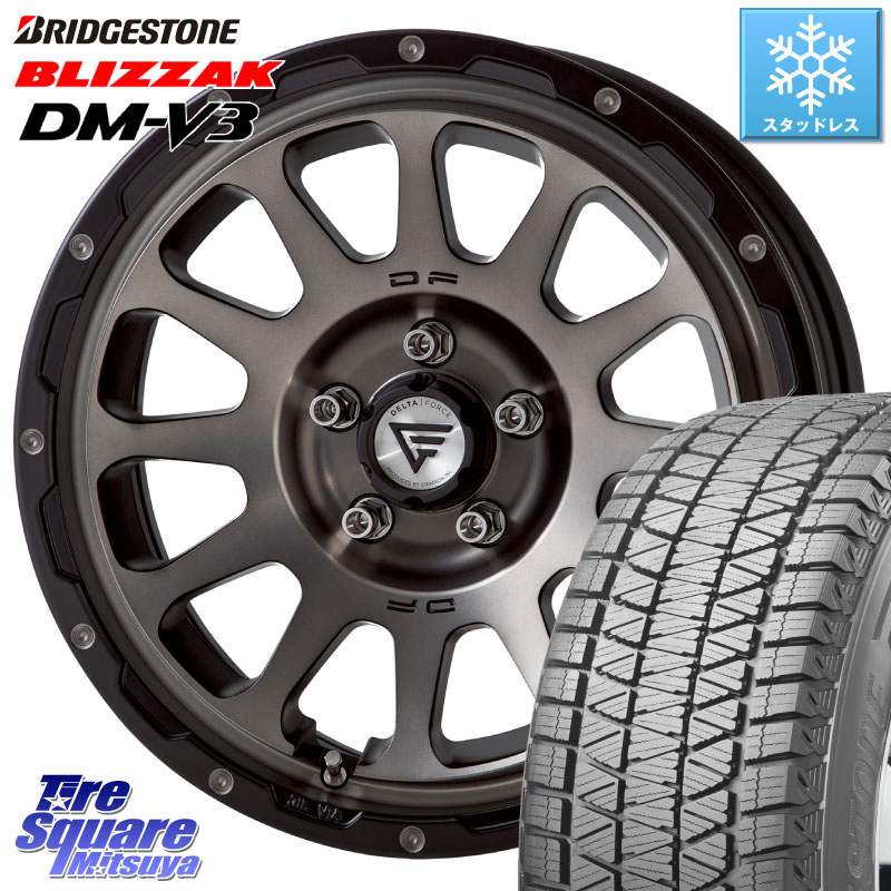 ブリヂストン ブリザック DM-V3 DMV3 ■ 国内正規 スタッドレス ミツヤ 225/60R17 DELTA FORCE デルタフォース オーバル 7J ホイール 17インチ 17 X 7.0J +32 5穴 114.3 30系アルファード 30系ヴェルファイア デリカD:5