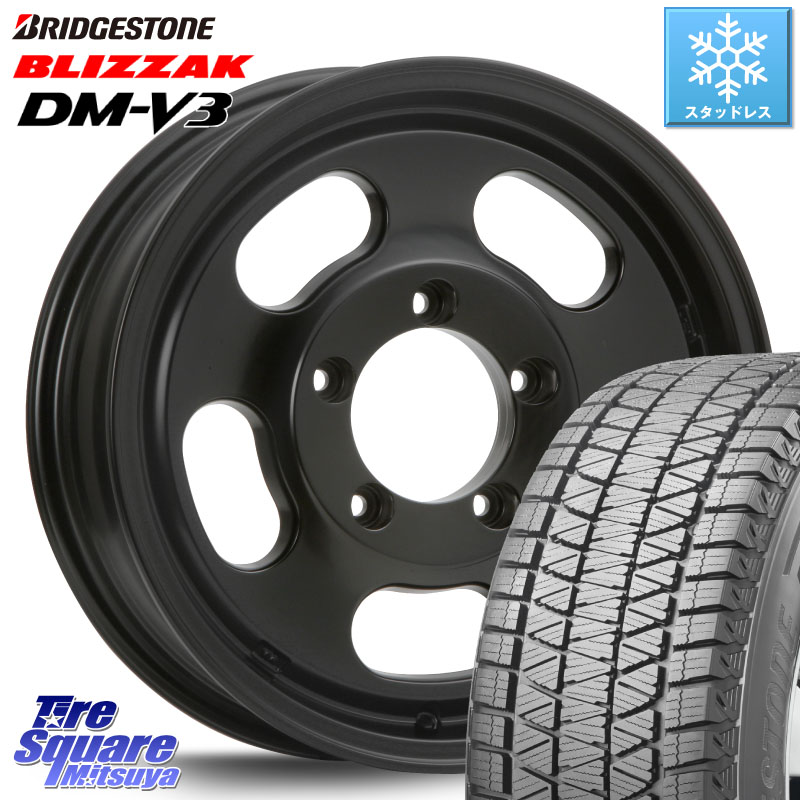ブリヂストン ブリザック DM-V3 DMV3 ■ 国内正規 スタッドレス ミツヤ 225/70R16 MLJ XTREME-J D SLOT D-SLOT Dスロット サテンブラック ホイール 4本 16インチ 16 X 5.5J +0 5穴 139.7 ジムニー専用(要リフトアップ・オーバーフェンダー等) ジムニ－シエラ・ノマド(カ