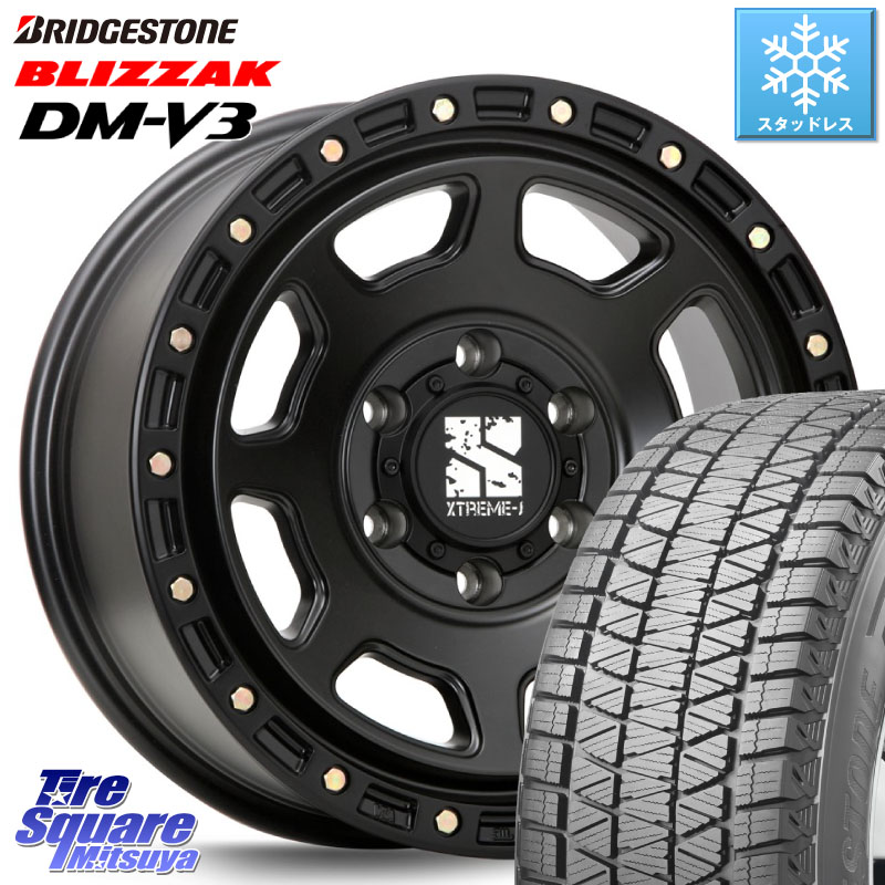ブリヂストン ブリザック DM-V3 DMV3 国内正規 スタッドレス ミツヤ 265/60R18 MLJ XJ07 XTREME-J BK ホイール 18インチ 18 X 8.0J +50 6穴 139.7 トライトンGLS(ナローボディ)