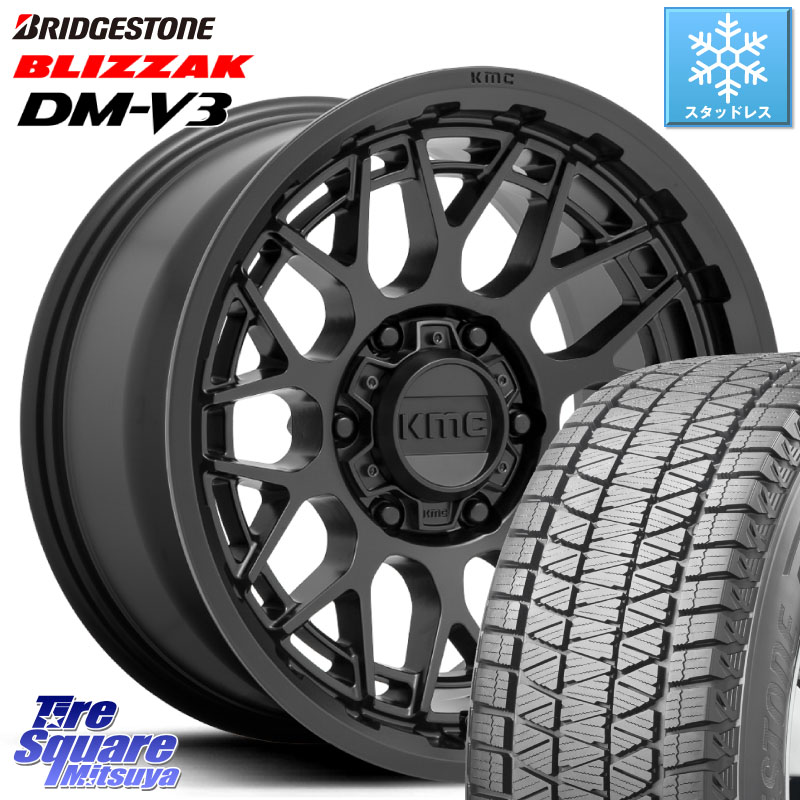 ブリヂストン ブリザック DM-V3 DMV3 国内正規 スタッドレス ミツヤ 265/65R17 KMC KM722 TECHNIC SatinBlack 17インチ 17 X 8.5J +18 6穴 139.7 トライトンGSR