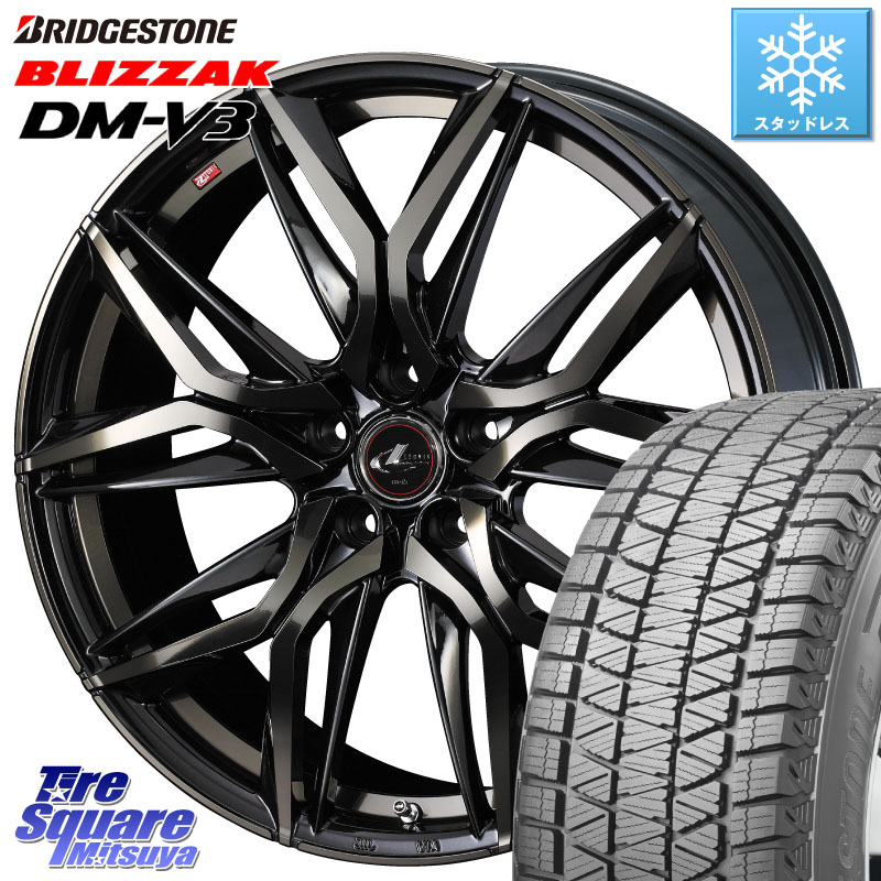 ブリヂストン ブリザック DM-V3 DMV3 国内正規 スタッドレス ミツヤ 225/55R18 WEDS 40829 レオニス LEONIS LM PBMCTI 18インチ 18 X 8.0J +42 5穴 114.3 デリカD:5 SL系フォレスター