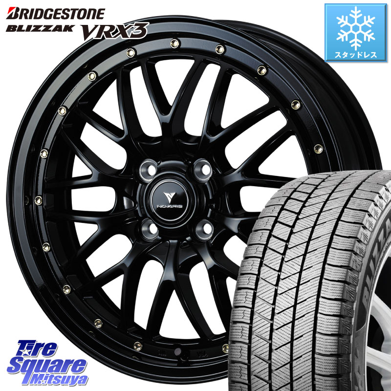 ブリヂストン BLIZZAK VRX3 ブリザック スタッドレス ミツヤ 165/55R15 WEDS 41060 NOVARIS ASSETE M1 15インチ ノヴァリス アセット 15 X 4.5J +45 4穴 100 N-BOX デリカミニ2WD タント スペーシア サクラ