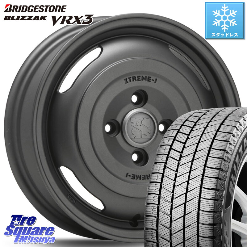 ブリヂストン BLIZZAK VRX3 ブリザック スタッドレス ミツヤ 175/70R14 MLJ JOURNEY ジャーニー ガンブラック XTREME-J エクストリームJ ホイール 14インチ 14 X 4.5J +43 4穴 100 Mx27/37/47Sソリオ・デリカD2