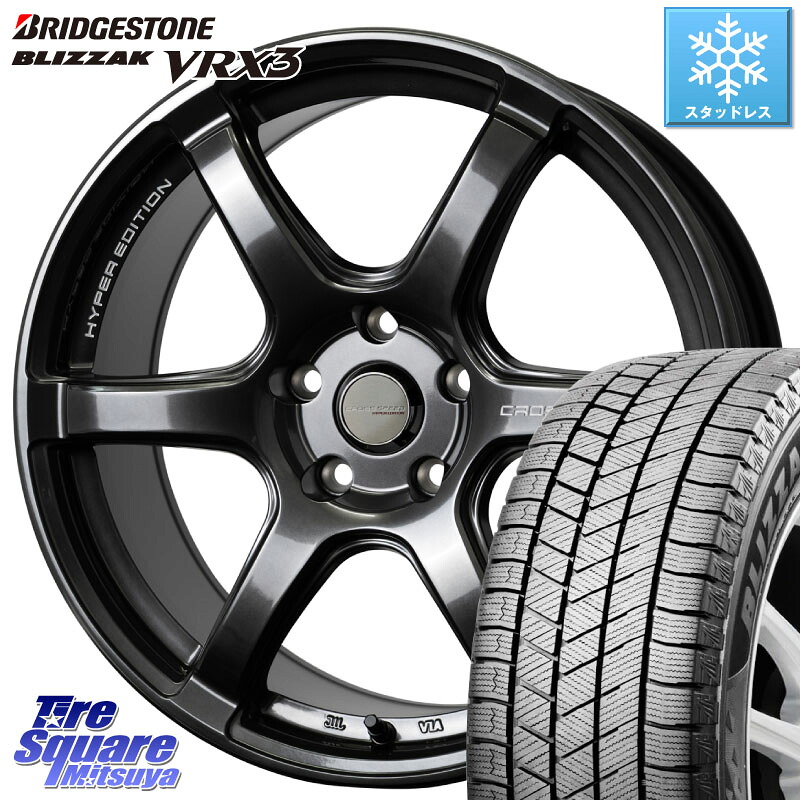 ブリヂストン BLIZZAK VRX3 ブリザック スタッドレス ミツヤ 225/55R17 HotStuff クロススピード RS6 軽量ホイール 17インチ 17 X 7.5J +48 5穴 100 107,470円