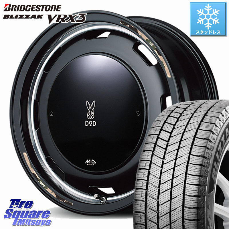 ブリヂストン BLIZZAK VRX3 ブリザック スタッドレス ミツヤ 165/55R15MANARAY MID x DOD ウシャリントバリ ホイール 15インチ 15X4.5J 45 4穴 100 N-BOX デリカミニ2WD タント スペーシア サクラ R1 R2 ルークス ROOX 日産 デイズ デイズルークス 日産 コペン N-ONE N|タイヤスクエアミツヤ