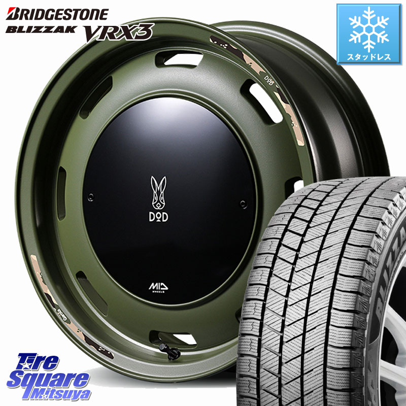 ブリヂストン BLIZZAK VRX3 ブリザック スタッドレス ミツヤ 165/65R14 MANARAY MID x DOD ウシャリントバリ ホイール 14インチ 14 X 4.5J +45 4穴 100 デリカミニ4WD キャスト[アクティバ] ハスラー ピクシスジョイ[Cグレード] ハイゼット アゲトラCustom車用※軽自動