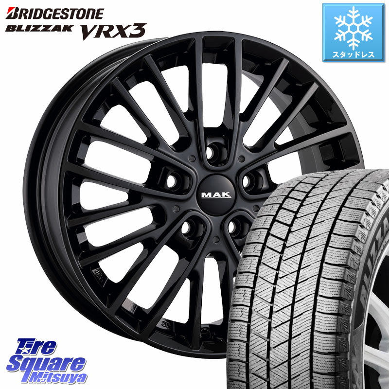 ブリヂストン BLIZZAK VRX3 ブリザック スタッドレス ミツヤ 205/55R16 阿部商会 MAK CHELSE BK ホイール 16インチ 16 X 7.0J(MINI F54) +52 5穴 112 MINI ミニ クラブマン F54