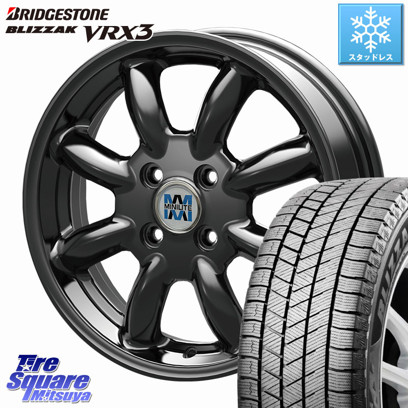 ブリヂストン BLIZZAK VRX3 ブリザック スタッドレス ミツヤ 165/55R15KOSEI MINILITE ブラック ホイール 15インチ ミニライト 15X4.5J 45 4穴 100 デリカミニ2WD タント スペーシア サクラ ルークス ROOX 日産 デイズ デイズルークス 日産 コペン ワゴンR等ハイト系|タイヤスクエアミツヤ