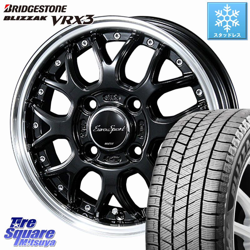 ブリヂストン BLIZZAK VRX3 ブリザック スタッドレス ミツヤ 165/65R14 BLEST EuroSport Type815 軽自動車専用 ホイール 14インチ 14 X 4.5J +45 4穴 100 デリカミニ4WD キャスト[アクティバ] ハスラー ピクシスジョイ[Cグレード] ハイゼット アゲトラCustom車用※軽自