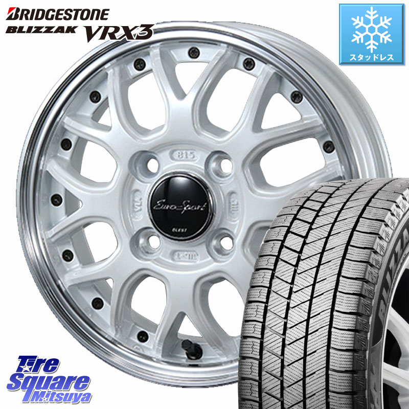 ブリヂストン BLIZZAK VRX3 ブリザック スタッドレス ミツヤ 165/55R15 BLEST EuroSport Type815 軽自動車専用 ホイール 15インチ 15 X 5.0J +45 4穴 100 N-BOX タント スペーシア サクラ