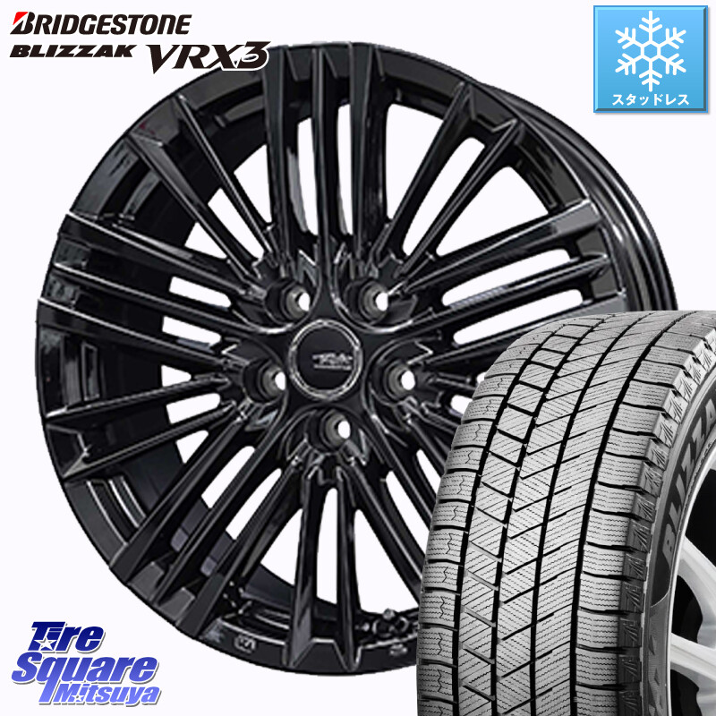 ブリヂストン BLIZZAK VRX3 ブリザック スタッドレス ミツヤ 225/60R18KYOHO TAYLOR TL-1 テイラー パウダーコート・ブラック M14球面座ボルト専用 ホイール 18インチ 18X7.5J(M14B) 38 5穴 114.3 クラウンクロスオーバー｜タイヤスクエアミツヤ