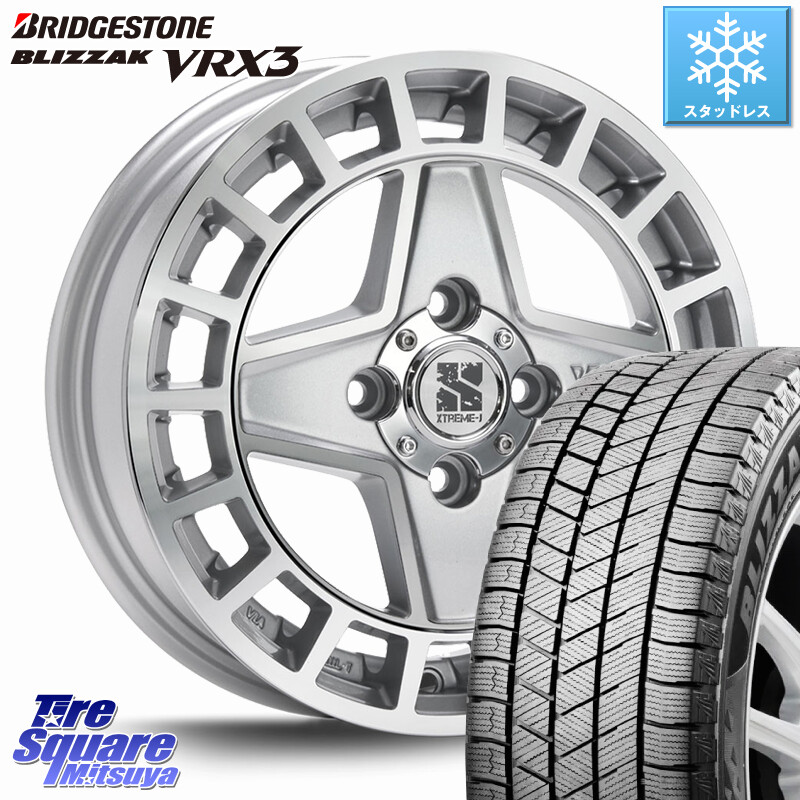 ブリヂストン BLIZZAK VRX3 ブリザック スタッドレス ミツヤ 165/65R14MLJ QUAD クアッド XTREME-J ホイール 14インチ エクストリーム 14X4.5J 45 4穴 100 デリカミニ4WD キャスト[アクティバ] ハスラー ピクシスジョイ[Cグレード] ハイゼットアゲトラCustom車用※軽｜タイヤスクエアミツヤ