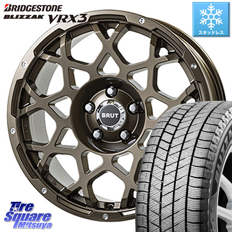 ブリヂストン BLIZZAK VRX3 ブリザック スタッドレス ミツヤ 215/60R17BRUT ブルート BR-55 BR55 ホイール 17インチ 17X7.5J 38 5穴 114.3 カローラクロス 20系アルファード ヴェルファイア UX レクサス|タイヤスクエアミツヤ