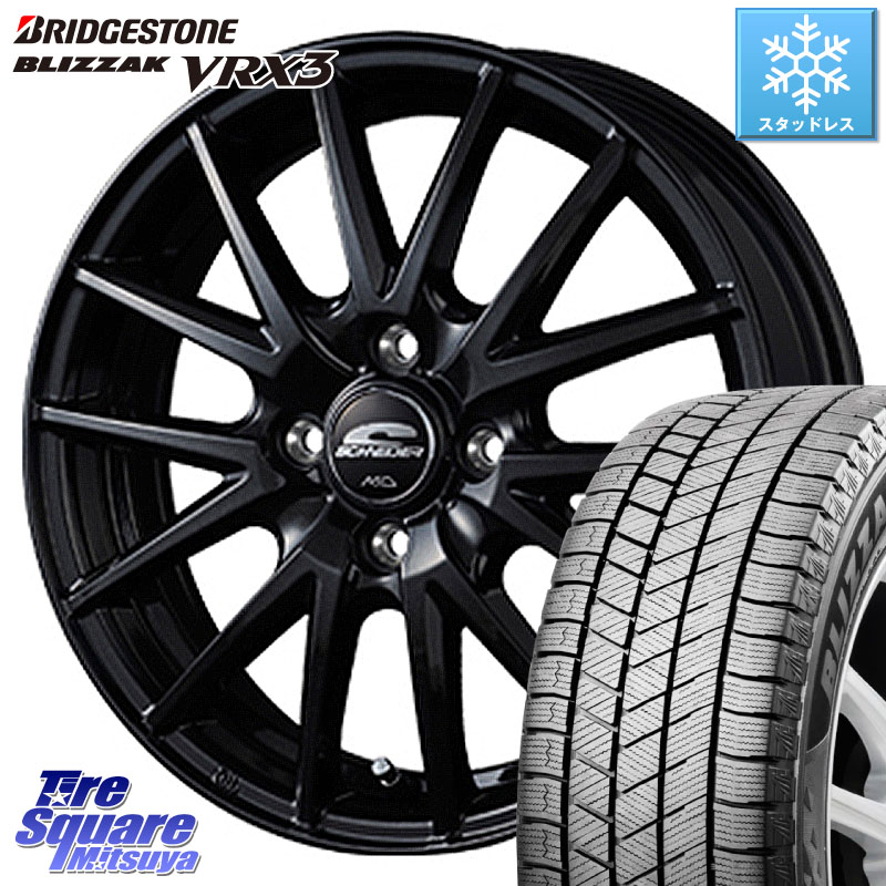 ブリヂストン BLIZZAK VRX3 ブリザック スタッドレス ミツヤ 165/70R14 MANARAY MID SCHNEIDER SQ27 ブラック ホイール 14インチ 14 X 4.5J +45 4穴 100 Mx27/37/47Sソリオ・デリカD2 ハスラー MAx6S系ソリオ