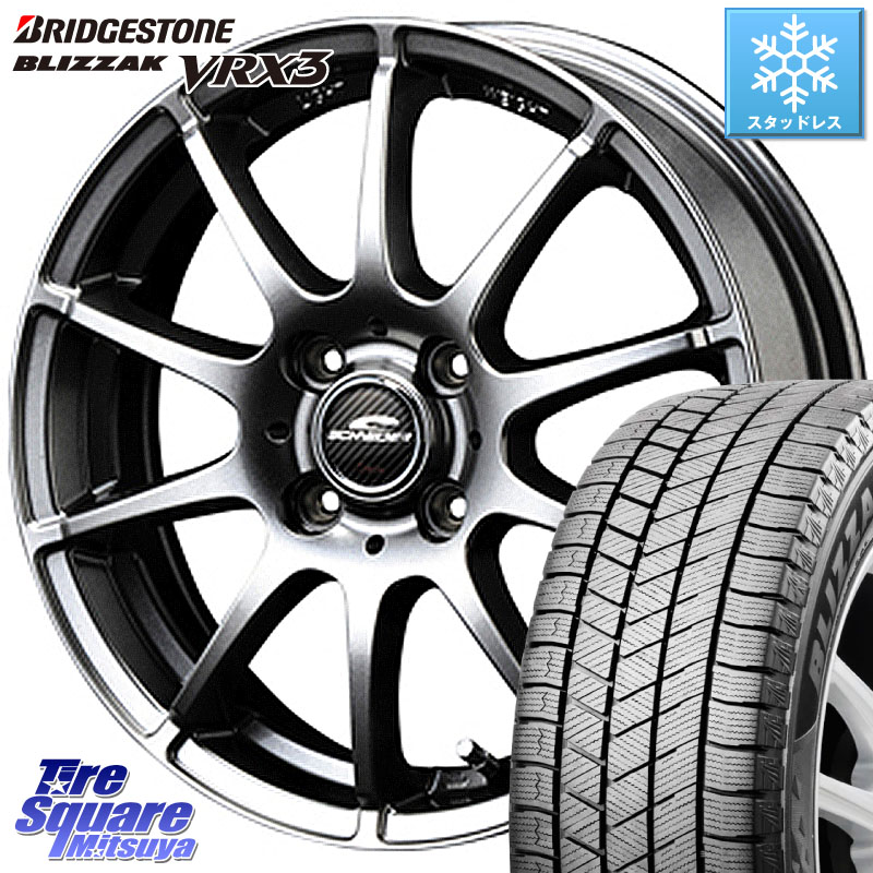 ブリヂストン BLIZZAK VRX3 ブリザック スタッドレス ミツヤ 175/70R14 MANARAY MID SCHNEIDER StaG スタッグ ホイール 14インチ 14 X 5.5J +48 4穴 100 GR・GS系フィット GP5・6フィットHV Mx27/37/47Sソリオ・デリカD2