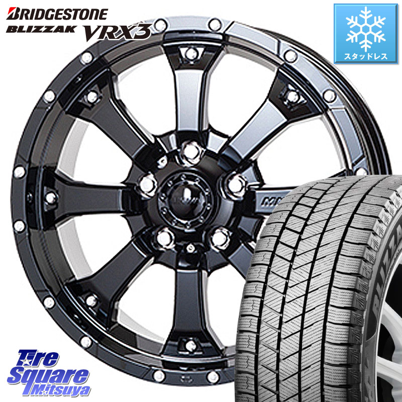 ブリヂストン BLIZZAK VRX3 2025年製 在庫● ブリザック スタッドレス ミツヤ 215/60R16 MKW MK-46 MK46 グロスブラック 5H ホイール 16インチ 16 X 7.0J +35 5穴 114.3