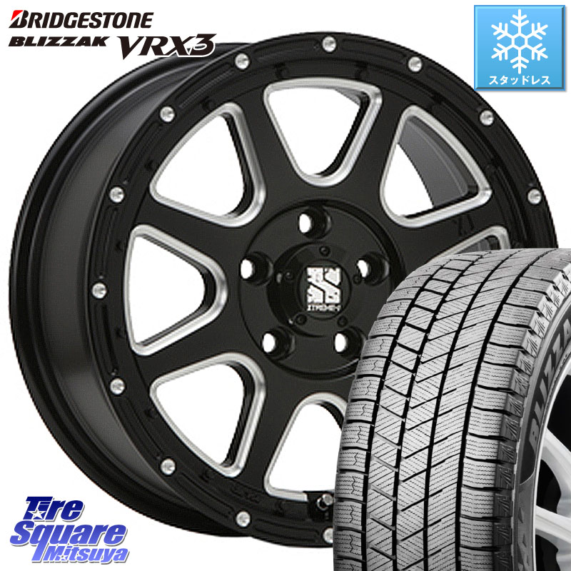 ブリヂストン BLIZZAK VRX3 ブリザック スタッドレス ミツヤ 205/55R17 MLJ エクストリームJ ミルド センターキャップ付き ホイール 17インチ 17 X 7.5J +38 5穴 114.3 90系ノア ヴォクシー