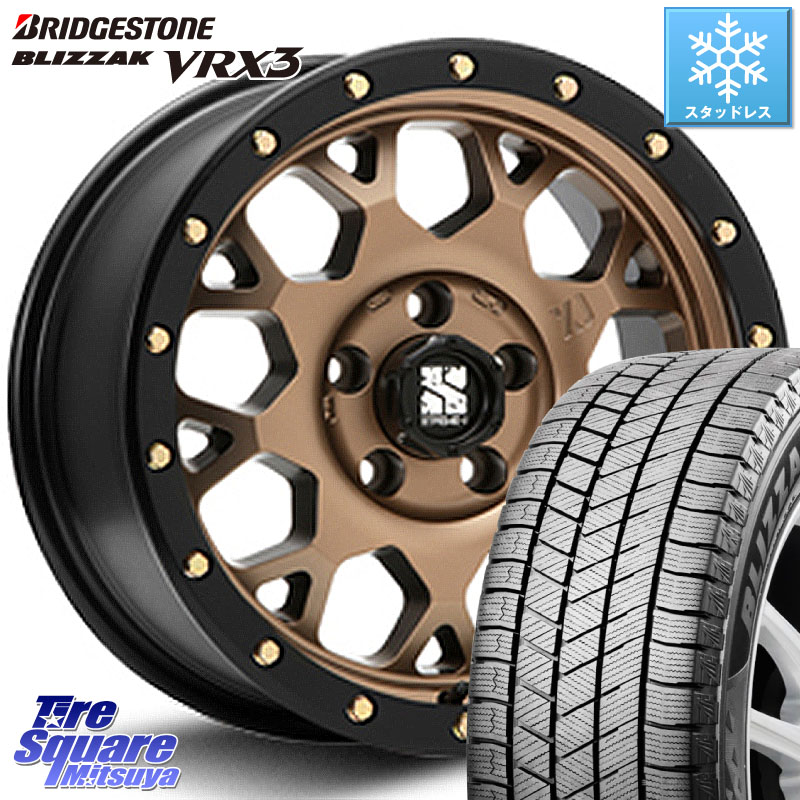 ブリヂストン BLIZZAK VRX3 ブリザック スタッドレス ミツヤ 215/45R17MLJ XJ04 XTREME-J エクストリームJ マットブロンズ ホイール 17インチ 17X7.0J 42 5穴 114.3 リーフ LEAF 日産 ブレイド オーリス カローラルミオン｜タイヤスクエアミツヤ