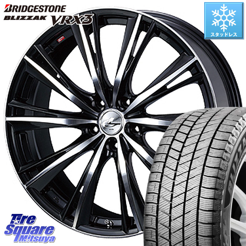 ブリヂストン BLIZZAK VRX3 ブリザック スタッドレス ミツヤ 225/45R18WEDS 33899 レオニス WX ウェッズ Leonis ホイール 18インチ 18X7.0J 47 5穴 114.3 RP6～8ステップワゴン CX-3 レヴォーグ P15キックス ZE1リーフ RC系オデッセイ前期 ジューク JUKE 日産 ティアナ｜タイヤスクエアミツヤ