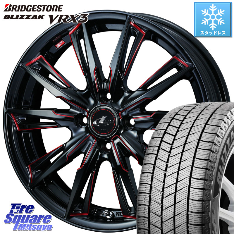 ブリヂストン BLIZZAK VRX3 ブリザック スタッドレス ミツヤ 185/60R16 WEDS 【欠品次回05月上旬】 LEONIS レオニス GX RED ウェッズ ホイール 16インチ 16 X 6.0J +42 4穴 100 アクアクロスオーバー FITクロスター