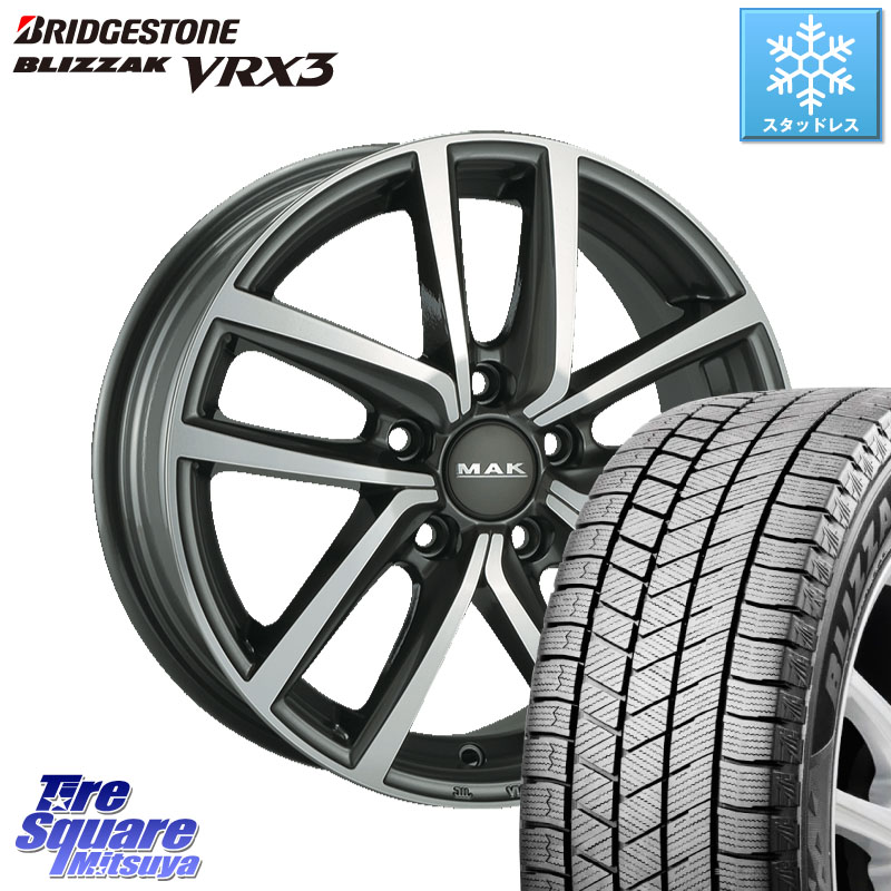 ブリヂストン BLIZZAK VRX3 ブリザック スタッドレス ミツヤ 225/60R17 阿部商会 MAK DRESDEN ホイール 17インチ 17 X 7.0J(VW TIGUAN 5NC) +40 5穴 112 フォルクスワーゲン ティグアン