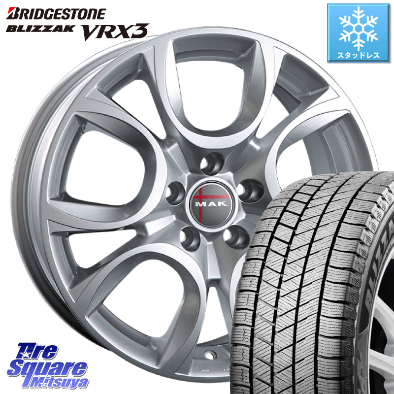 ブリヂストン BLIZZAK VRX3 ブリザック スタッドレス ミツヤ 215/55R17阿部商会 MAK TORINO(トリノ) ホイール 17インチ 17X7.5J(FIAT 500X 334) 41 5穴 110 フィアット 500X|タイヤスクエアミツヤ
