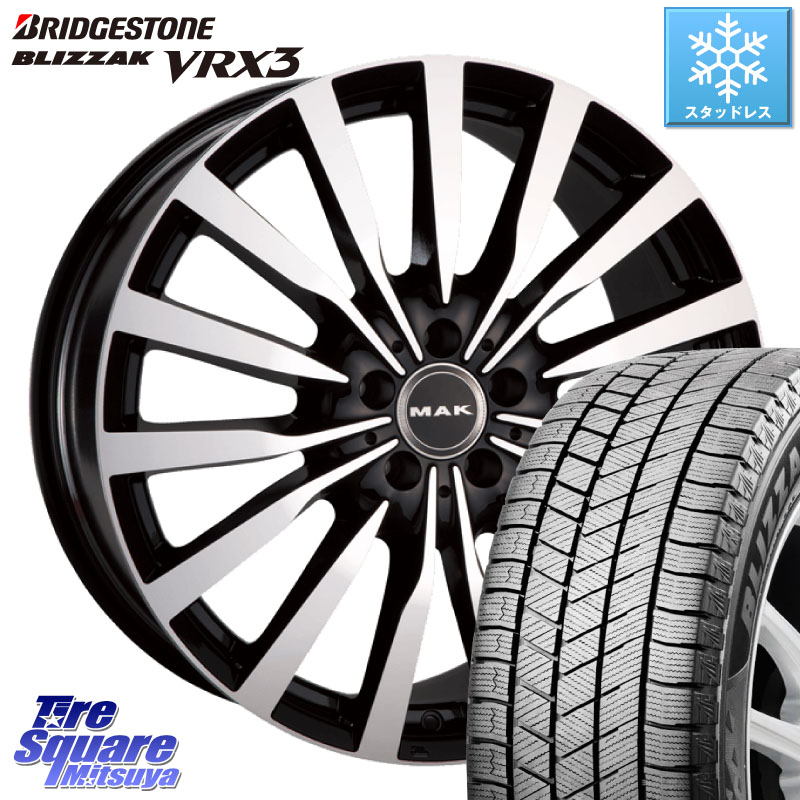 ブリヂストン BLIZZAK VRX3 ブリザック スタッドレス ミツヤ 205/55R17 阿部商会 MAK KRONE クローネ ホイール 17 X 7.5J(MB W177) +48 5穴 112 メルセデスベンツ Aクラス W177系