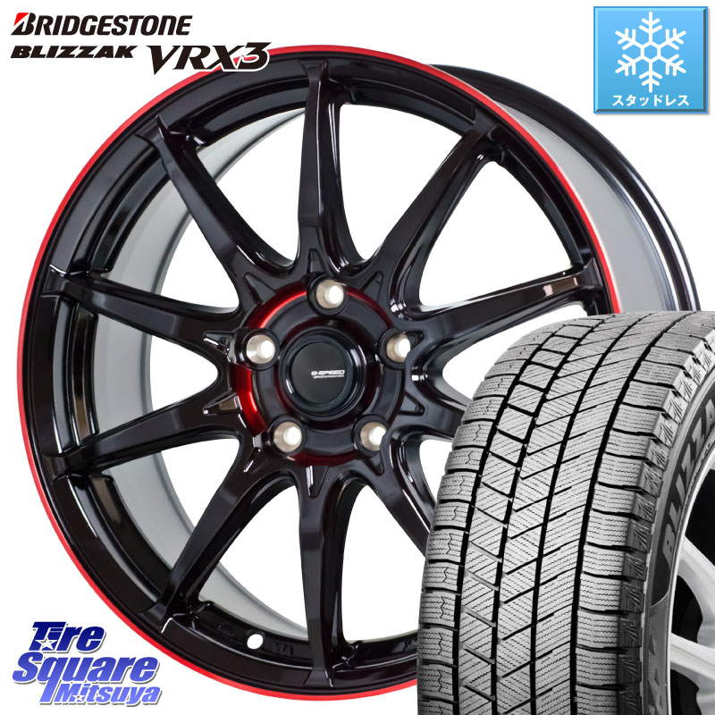 ブリヂストン BLIZZAK VRX3 ブリザック スタッドレス ミツヤ 225/55R17HotStuff 軽量設計 G.SPEED P-05R P05R RED ホイール 17インチ 17X7.0J 45 5穴 100|タイヤスクエアミツヤ