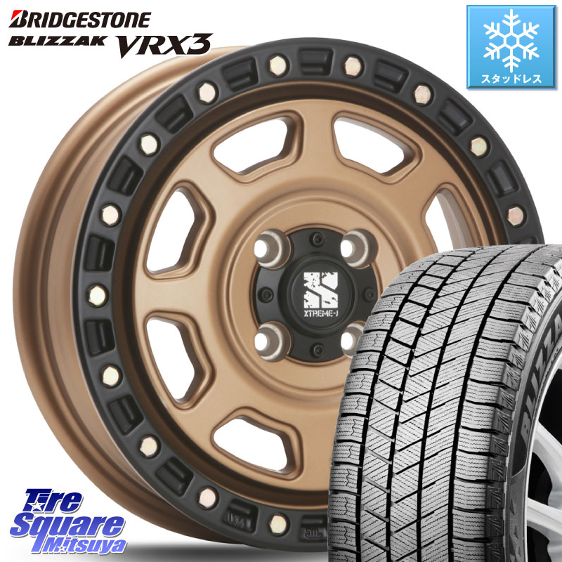 ブリヂストン BLIZZAK VRX3 ブリザック スタッドレス ミツヤ 155/70R13MLJ XJ07 XTREME-J 4H MB エクストリームJ 13インチ 13X4.0J 43 4穴 100 ハイゼットアゲトラCustom車用※軽自動車専用ホイール※ トッポBJ エブリイ ワゴン ピクシスエポック|タイヤスクエアミツヤ
