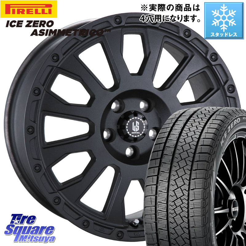 ピレリ ICE ZERO ASIMMETRICO スタッドレス ミツヤ 215/65R16 阿部商会 LA STRADA AVENTURA アヴェンチュラ BK 16インチ 16 X 6.0J +40 4穴 100