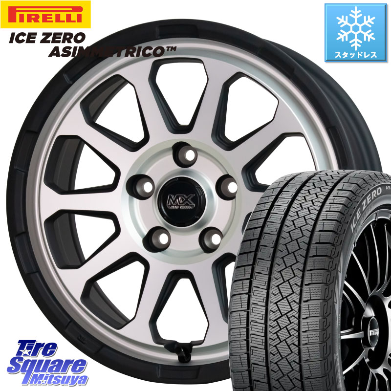 ピレリ ICE ZERO ASIMMETRICO スタッドレス ミツヤ 195/60R17 HotStuff マッドクロス レンジャー シルバー ホイール 17インチ 17 X 7.0J +45 5穴 114.3 60系プリウス